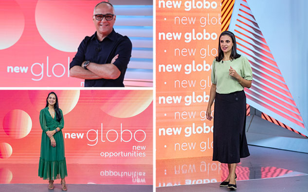 Fotos: Globo / João Cotta - Fabio Rocha. Amauri Soares, director del canal TV Globo, Fabia Juliasz, directora de Investigación y Angela Colla, Head de Ventas Internacionales (derecha).