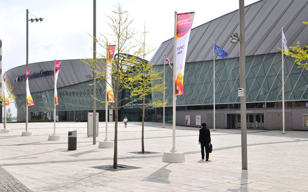 El camino hacia el BT Convention Centre de Liverpool. El 23 próximo estarán en él cerca de 800 delegados de compañías de televisión de distintas partes del mundo.
