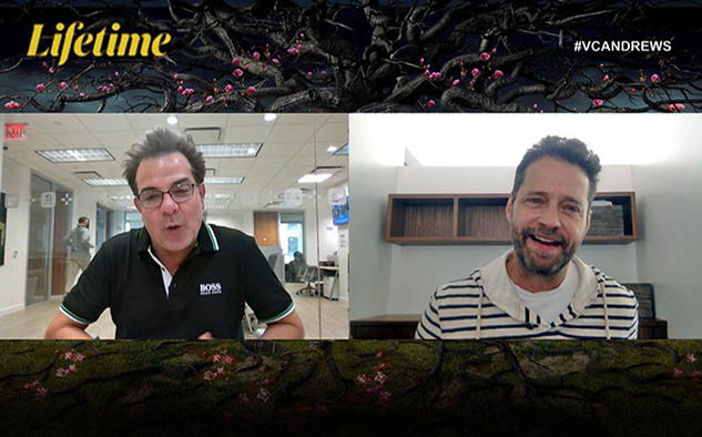 César Sabroso, VP Sénior de Afiliados, Marketing y Comunicaciones A+E Networks Latin America y Jason Priestley, director de Corazones caídos y figura de la saga Casteel,