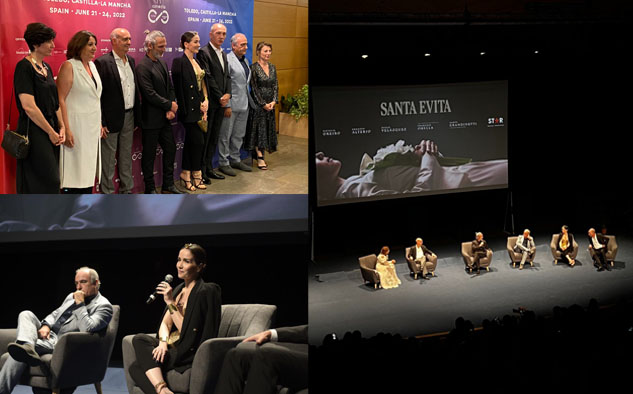 El gran encuentro que se realiza en Toledo ha sido el lugar elegido por Disney para presentar al mundo su producción Santa Evita. Asistieron en la ocasión y participaron en la presentación varios de los principales artistas del elenco, Natalia Oreiro, Ernesto Alterio, Darío Grandinetti y Francesc Orella, el director, Alejandro Maci.