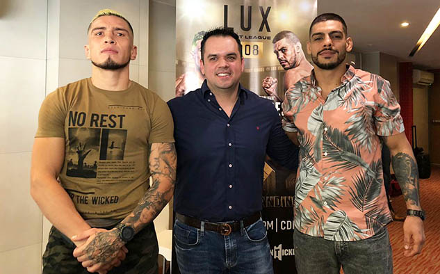 Joe Mendoza, presidente de LUX, junto a Sergio “Drako” Cossio y Hugo “Hooligan” Flores.