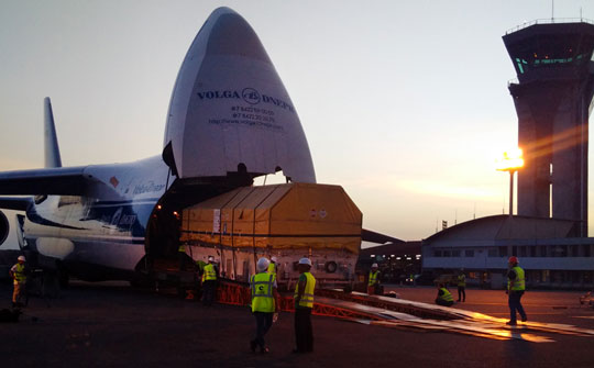 Intelsat 33e arribó al Centro Espacial de Guyana, en Kourou, Guyana Francesa