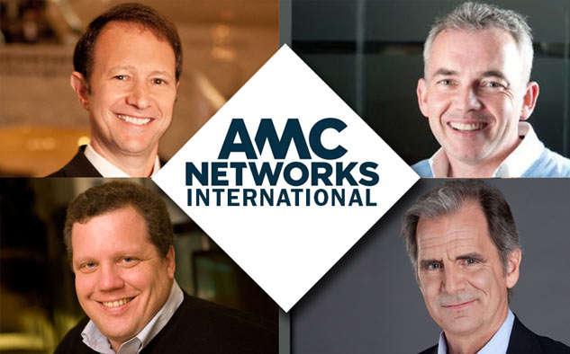 Bruce Tuchman, Mike Moriarty (izq.), Dermot Shortt, Eduardo Zulueta (der.), responsables de las seis unidades operativas de la flamante AMC Networks International.