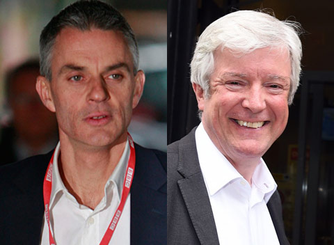 Tim Davie, CEO de BBC Worldwide y Tony Hall, director general