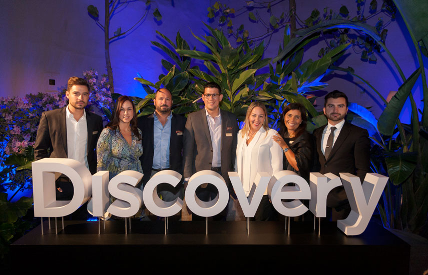 Equipo Discovery en evento de Lima: Alejandro Correa (Ad Sales), Carla Zapata (Media Planet), Iván Bargueiras (EVP Ad Sales), Felipe Cabrales (Colombia Country Manager), Carla Conde (VP Comunicaciones), Claudia Bailly (Dir. Ad Sales Marketing), Augusto Ramirez (Ad Sales).