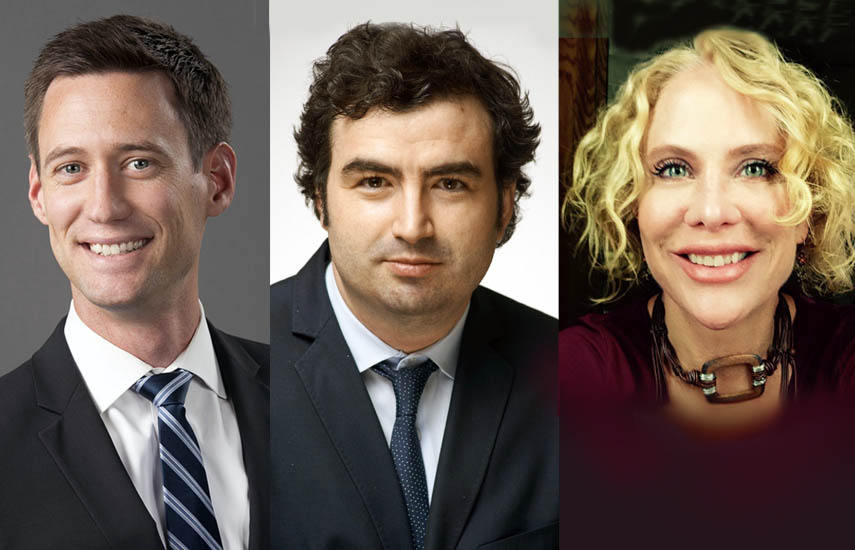 Steve Lescroart, nuevo director de finanzas y estrategia; Nick Reder, VP para asuntos legales y de negocios, y Jill Danton, VPE para producción.