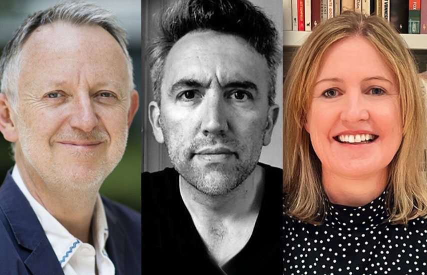Laurence Bowen, CEO; Chris Carey, director gerente, y Carmel Burke, nueva directora de Operaciones de Dancing Ledge Productions.