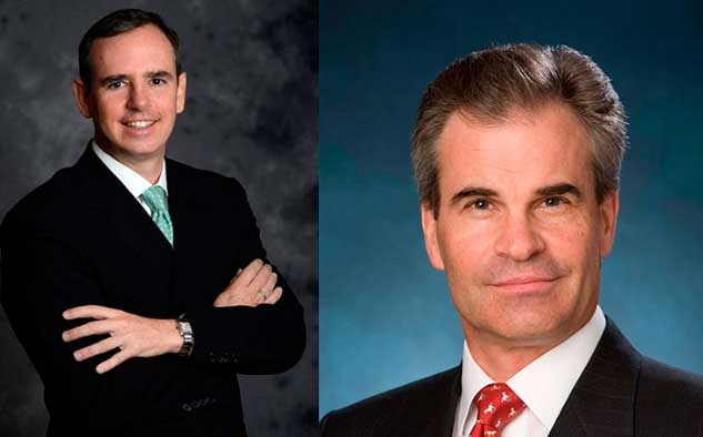 Todd Miller, CEO de Celestial Tiger Entertainment, y William Wade, presidente y CEO de AsiaSat.