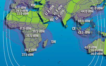 Pisada satelital del satélite Intelsat 904 sobre África Subsahariana.