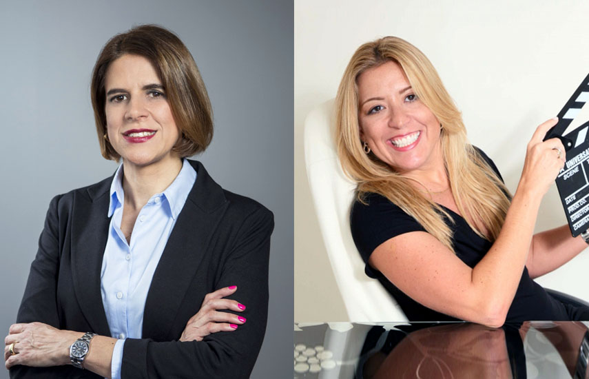 Carmen Larios, VP senior de Contenido en A&E Lifetime y Roxana Rotundo, presidenta del Consejo de Administración de WAWA.