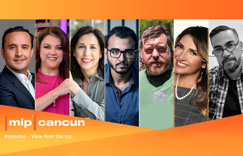 Juan Ponce (Telemundo), Sandra Smester (TV Azteca), Fidela Navarro (Dopamine), Raphael Montes, Noah Jones (FWRD MGMT), Marie Leguizamo (Banijay), y Jerry Rodriguez (Endemol Shine Boomdog), protagonistas de Keynotes principales.
