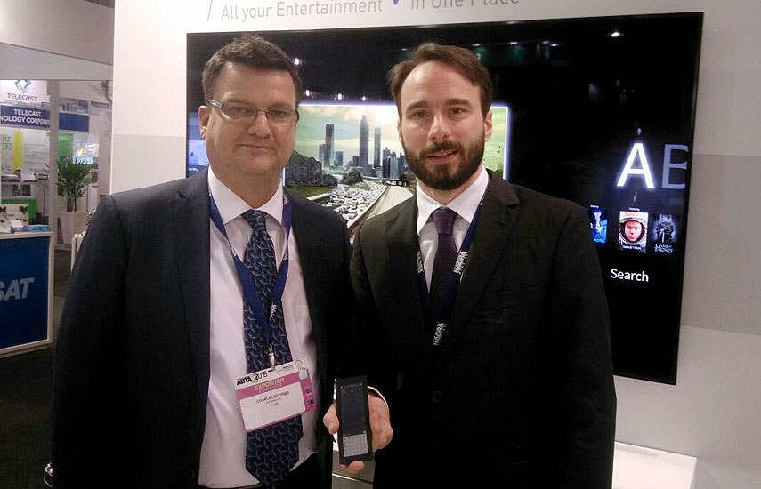 Charley Deppner, gerente de Línea de Producto, y Thierry Martin, director ejecutivo y vicepresidente para América Latina Sur, de Nagra Kudelski