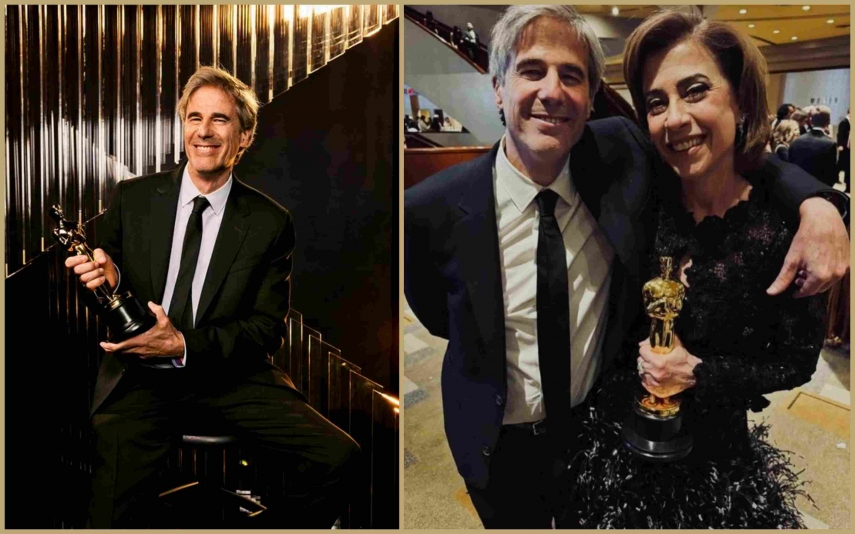 Walter Salles, director de 'Aún Estoy Aquí', recibió la estatuilla. La compartió con Fernanda Montenegro, candidata a “Mejor Actriz en Película Dramática” por su papel en el filme.