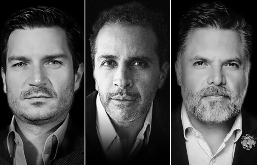 Francisco Cordero, Gustavo Loza y Ricardo Coeto.