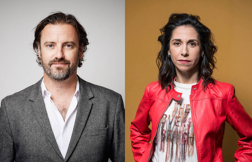 Richard Halliwell, CEO de NENT Studios UK y Fidela Navarro, CEO de Dopamine.