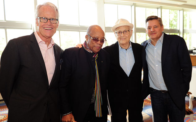Simon Wilkinson/ NATPE  Rod Perth, Quincy Jones, Norman Lear y Ted Sarandos