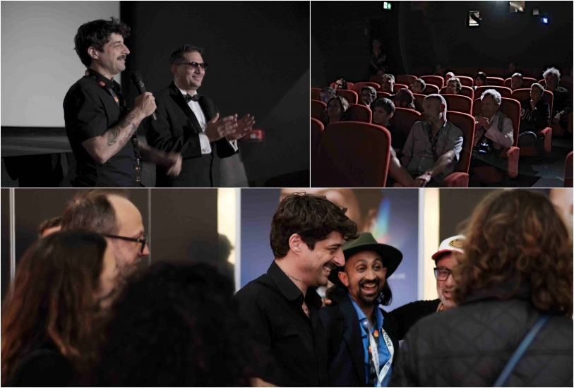 Can Evrenol en el Cinema Olympia 3, al final de la premiere, junto a representantes de Inter Medya, compartiendo sus impresiones con los asistentes. La proyección tuvo sala llena