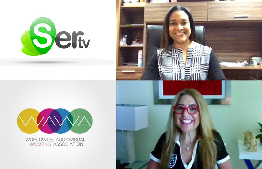 Giselle González Villarrué, directora general de SERTV y Roxana Rotundo, Chairwomen de la Junta Directiva de WAWA.