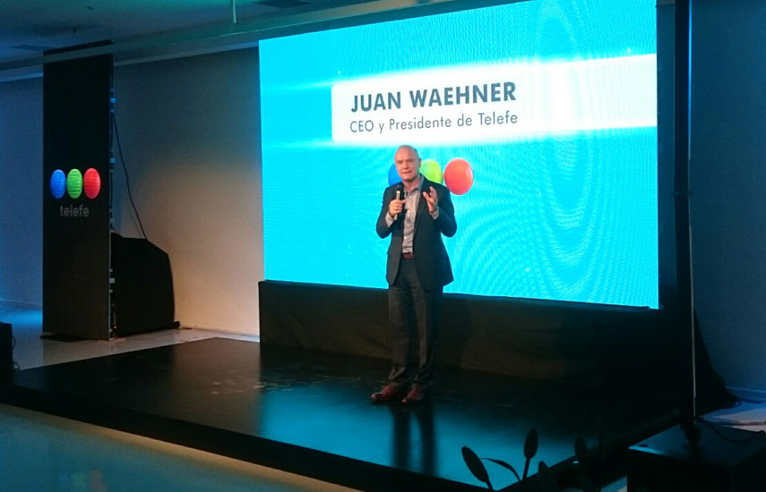 Juan Waehner, presidente y CEO de Telefe durante el lanzamiento