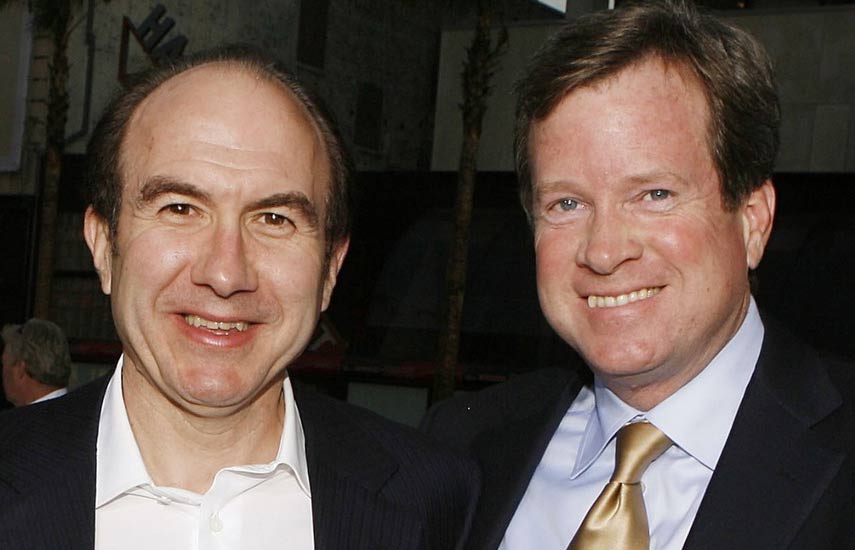 Philippe Dauman, presidente y CEO de Viacom y Thomas Dooley, COO y VP