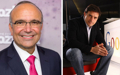 Manuel Abud, presidente y CEO de Azteca América, y John Farrell, director de YouTube Latinoamérica